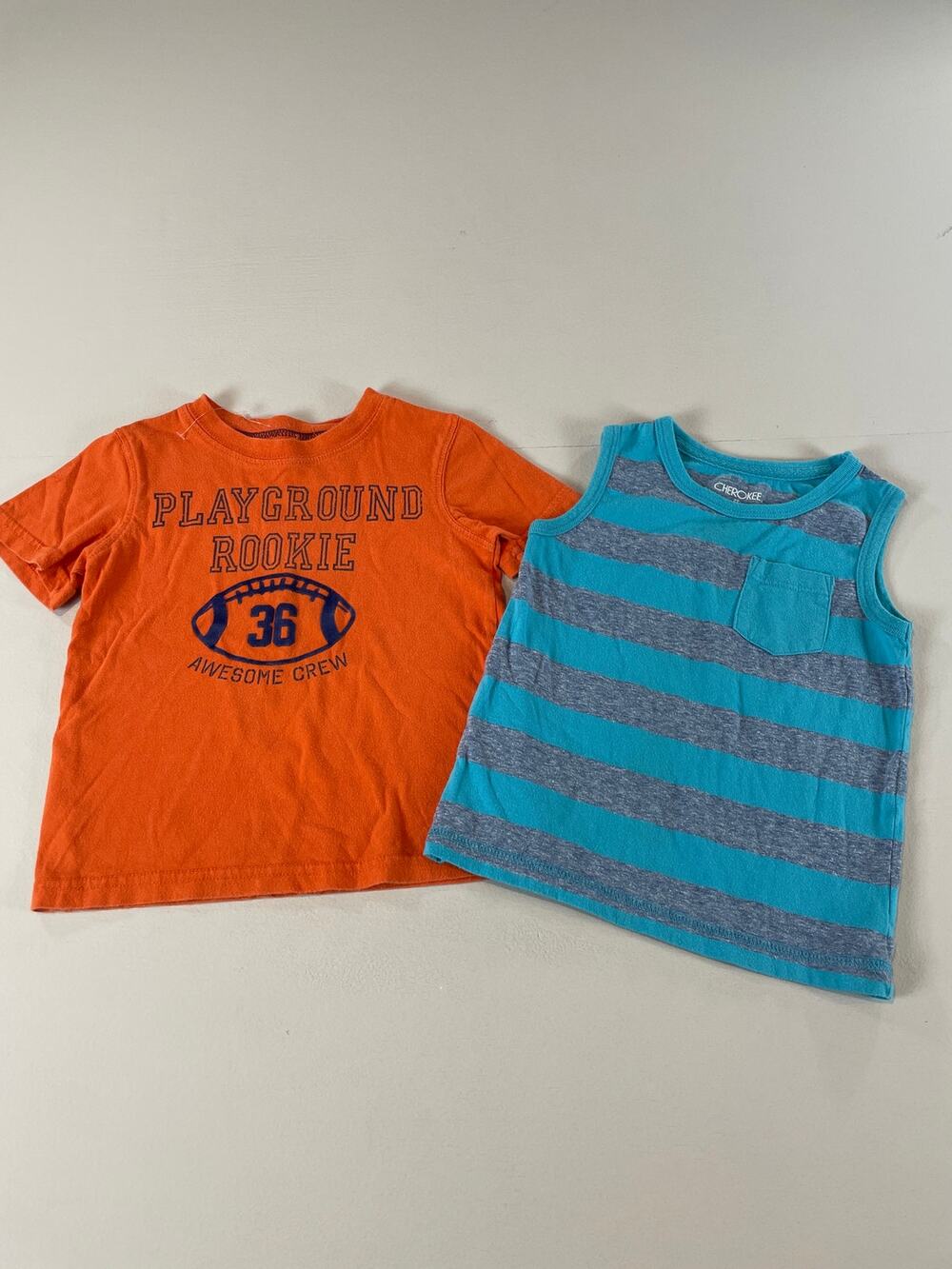 Carter's Cherokee Toddler Boy 2-Piece Top Bundle 2T Orange Teal